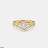 Solitaire V-Band Ring 14K Yellow Gold