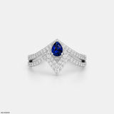 Pear Shaped Chevron Ring 9K Yellow Gold