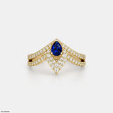 Pear Shaped Chevron Ring 9K Yellow Gold