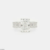 7.65 Carat Emerald Embrace Solitaire Ring 9K White Gold