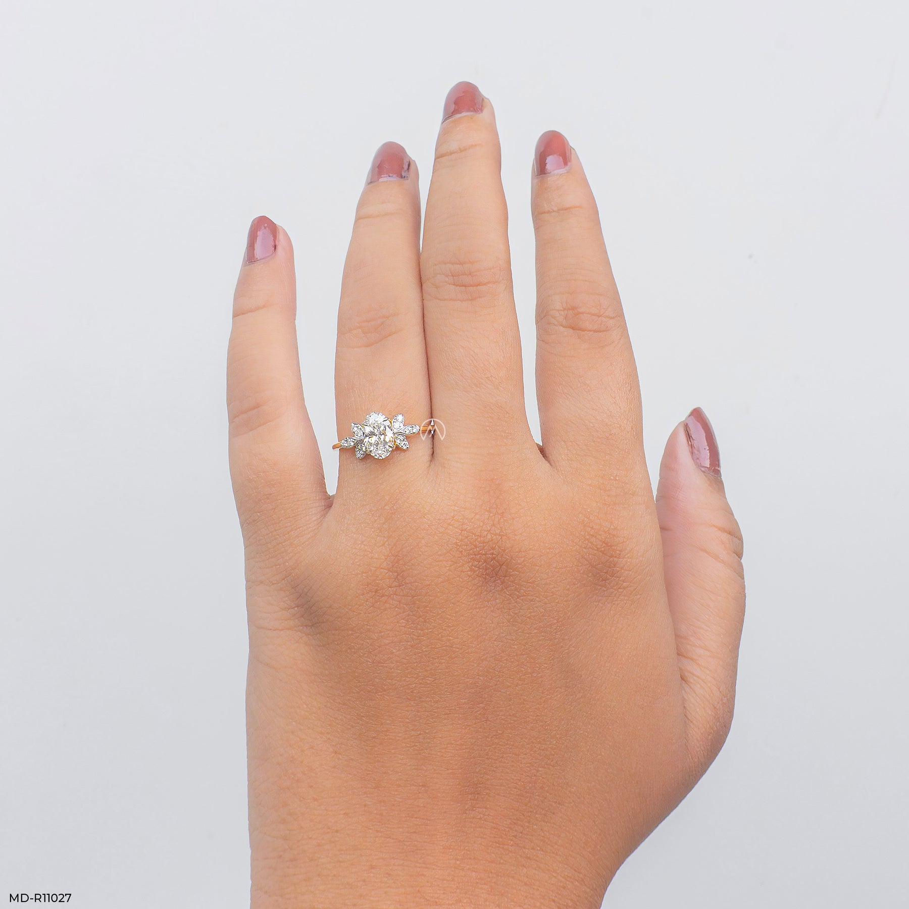 Whispering Petal Ring 9K White Gold