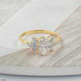 Whispering Petal Ring 9K White Gold