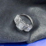 The Trinity Emerald Halo Ring 14K Yellow Gold