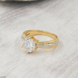Dual Tone Radiance Ring 9K Yellow Gold