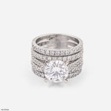 Empress Solitaire Diamond Band Ring 9K White Gold