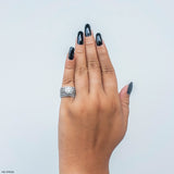 Empress Solitaire Diamond Band Ring 9K White Gold