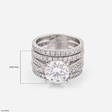 Empress Solitaire Diamond Band Ring 9K White Gold