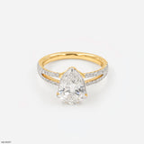 Dual Stream Pear Ring 18K Yellow Gold