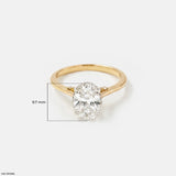 1.90 Carat Stellaris Oval Lab Diamond Solitaire Ring 18K Yellow Gold