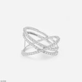 Golden Criss-Cross Radiance Ring 9K Rose Gold