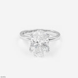 The Majestic Oval Solitaire Ring 14K White Gold
