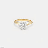 2.05 Carat Dynasty Round Solitaire Diamond Ring 14K Yellow Gold