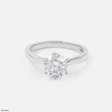 Golden Crown Solitaire Ring 9K White Gold