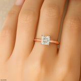 Princess Cut Solitaire Engagement Ring  14K Yellow Gold