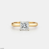 Princess Cut Solitaire Engagement Ring  14K Yellow Gold