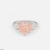 Trinity Heart Solitaire Diamond Ring 14K White Gold