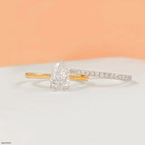 Evara Teardrop Solitaire Diamond Ring 9K Yellow Gold