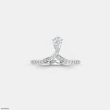 Sleek Curve Pear Diamond Ring 9K Rose Gold