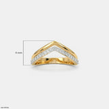 Dual Tone Chevron Diamond Ring 9K Rose Gold
