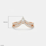 Twin Line Pear Diamond Ring 9K Rose Gold