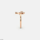 Shining V Flora Diamond Ring 9K Rose Gold