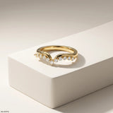 Sweep Bridge Vanki Diamond Ring 9K White Gold