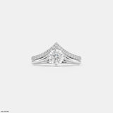Modern Duo Solitaire Round Vanki Diamond Ring Platinum 950