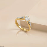 Modern Duo Solitaire Round Vanki Diamond Ring Platinum 950