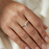 Petal Wave Diamond Ring 18K White Gold