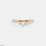 Dazzling Blue Arc Diamond Ring 9K White Gold