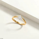 Regent Princess Solitaire Diamond Ring 9K Yellow Gold