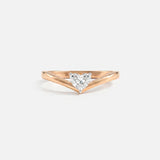 V liner Solitaire Heart Vanki Diamond Ring Platinum 950