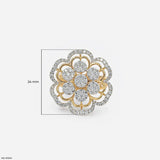 Gilded Cluster Petal Diamond Cocktail Ring Platinum 950