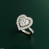 5 Carat Halo Heart Diamond Rings 14K Yellow Gold