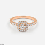 Cushion Halo Ring 14K Yellow Gold