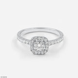 Cushion Halo Ring 14K Yellow Gold