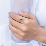 Marquise Fire Lab Diamond Ring 925 Sterling Silver