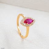 Marquise Fire Lab Diamond Ring 925 Sterling Silver