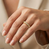 Marquise Frame Diamond Band Ring Platinum 950