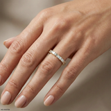 Velvet Glow Emerald Diamond Ring 9K Yellow Gold