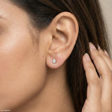 0.15 Carat Pear Shaped Cluster Lab Diamond Earrings 9K Rose Gold