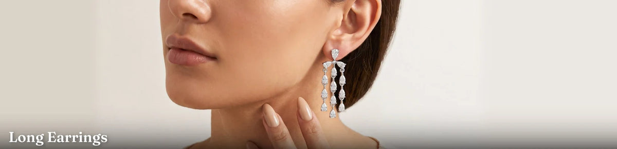 Lab Grown Diamond Long Earrings for Women