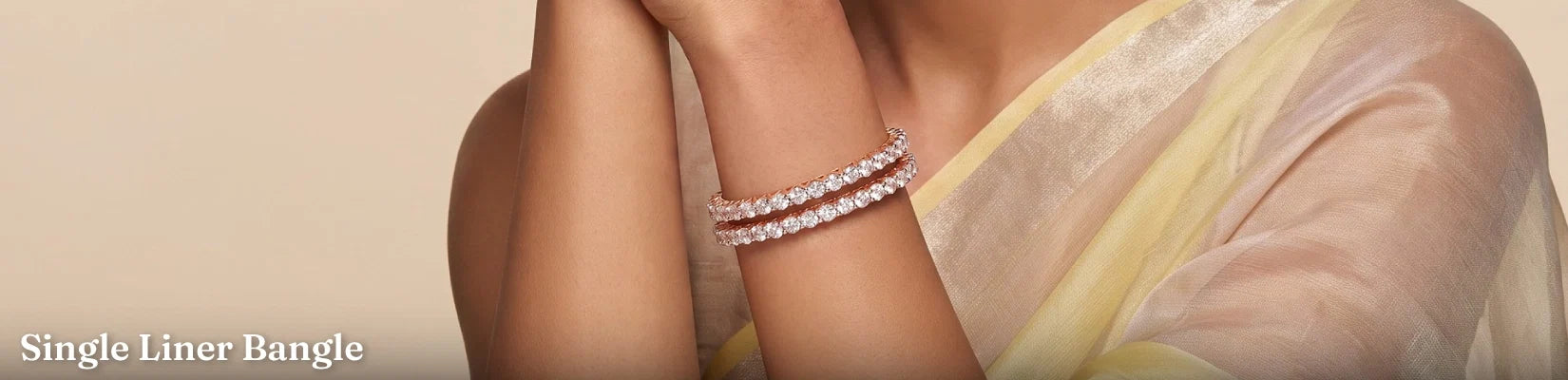 Lab Grown Diamond Single Liner Bangles