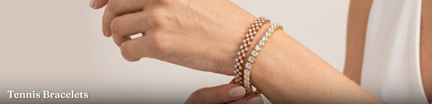 Lab Grown Diamond Tennis Bracelets in Gold & Silver
