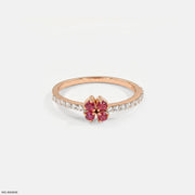 0.13 Carat Ruby Petal Lab Grown Diamond Ring in 14K Rose Gold