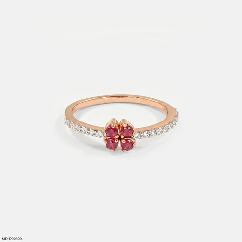 0.13 Carat Rose Petal Lab Grown Diamond Band Ring in 14K Rose Gold