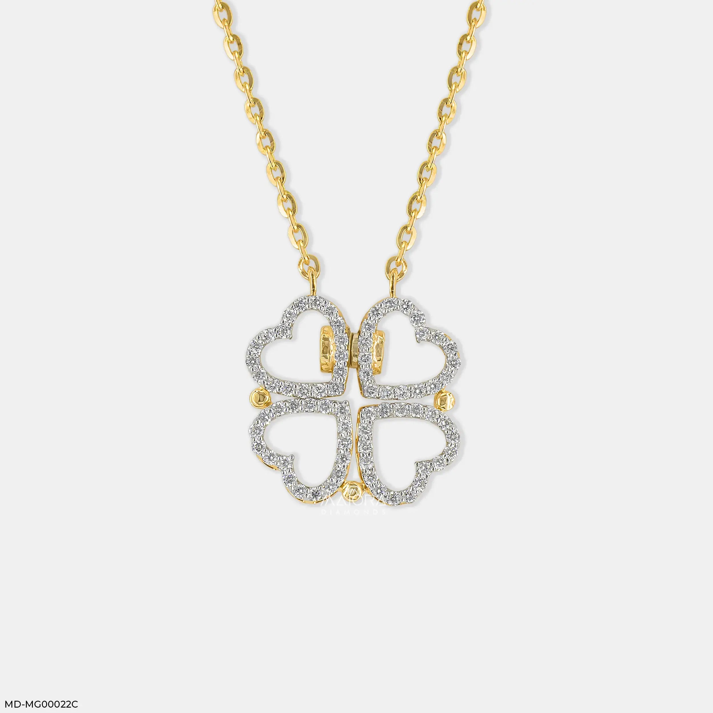 0.50 Carat Amara Hearts Lab Diamond Mangalsutra 14K Yellow Gold