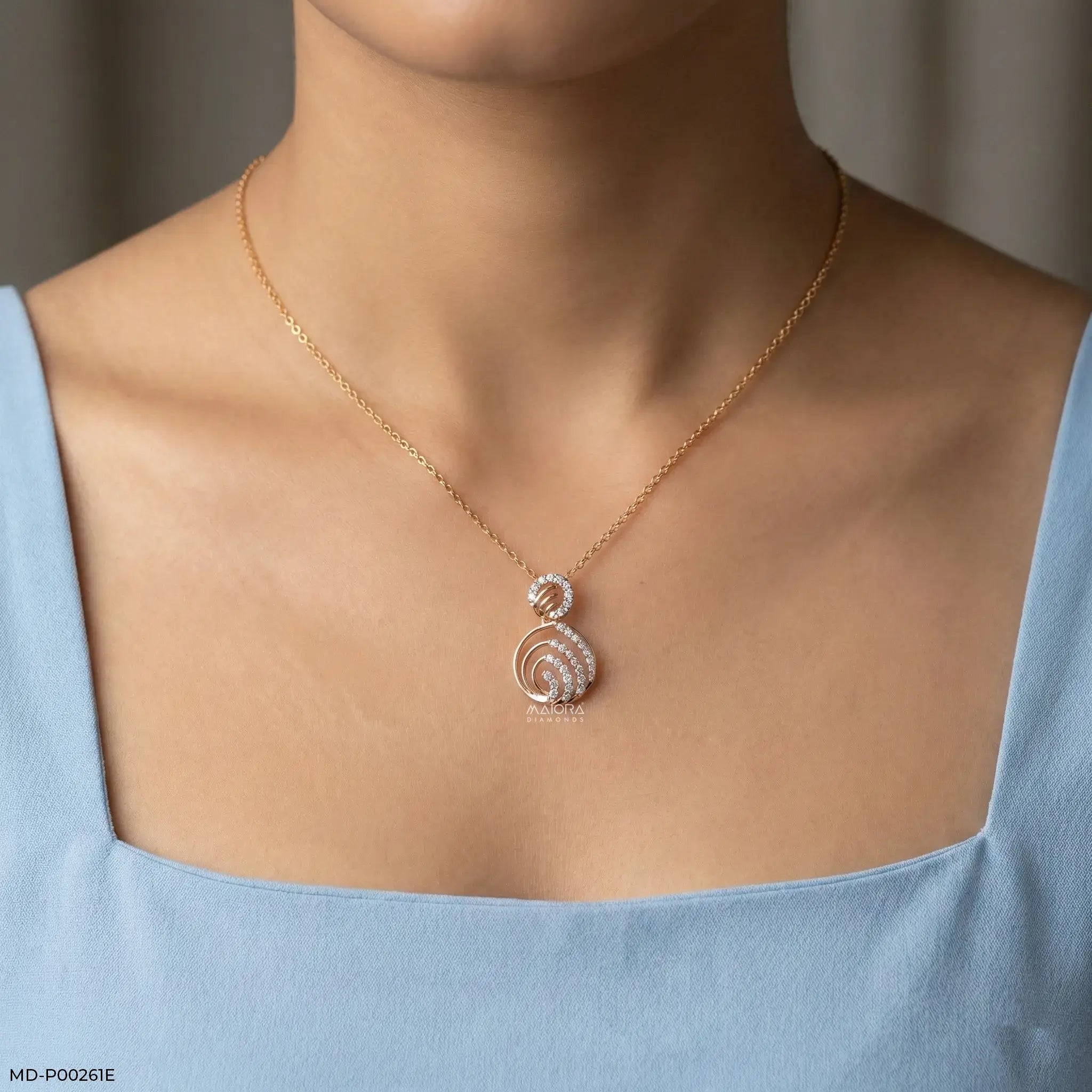 0.30 Carat Minimal Lab Diamond Pendant 14K Rose Gold