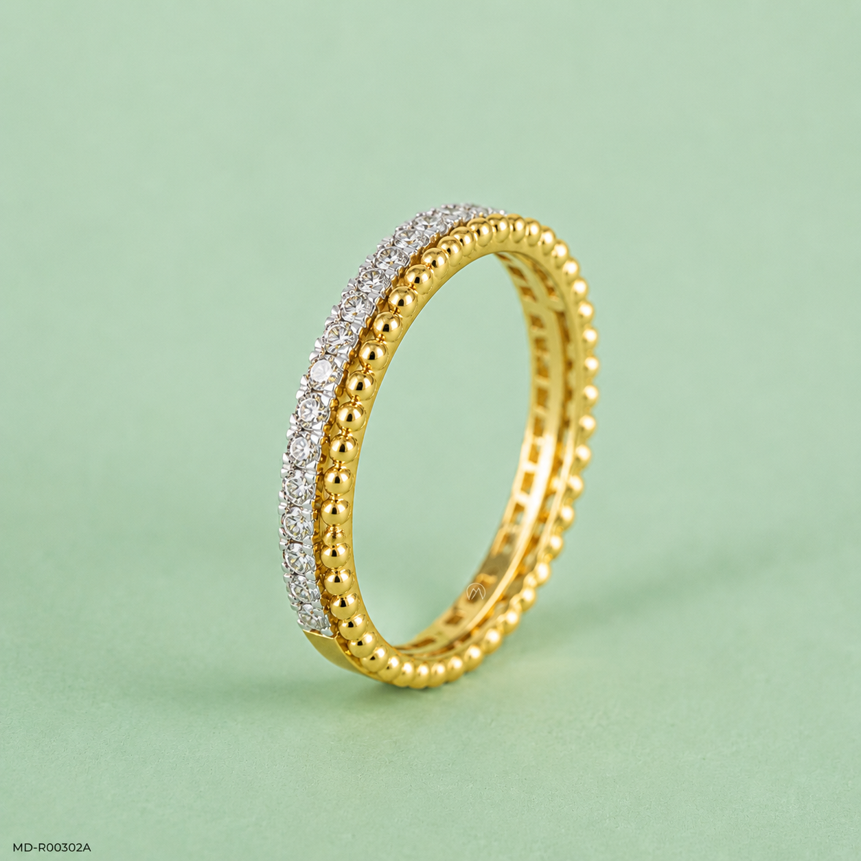 0.35 Carat Dainty Eternity Lab Diamond Ring 14K Yellow Gold