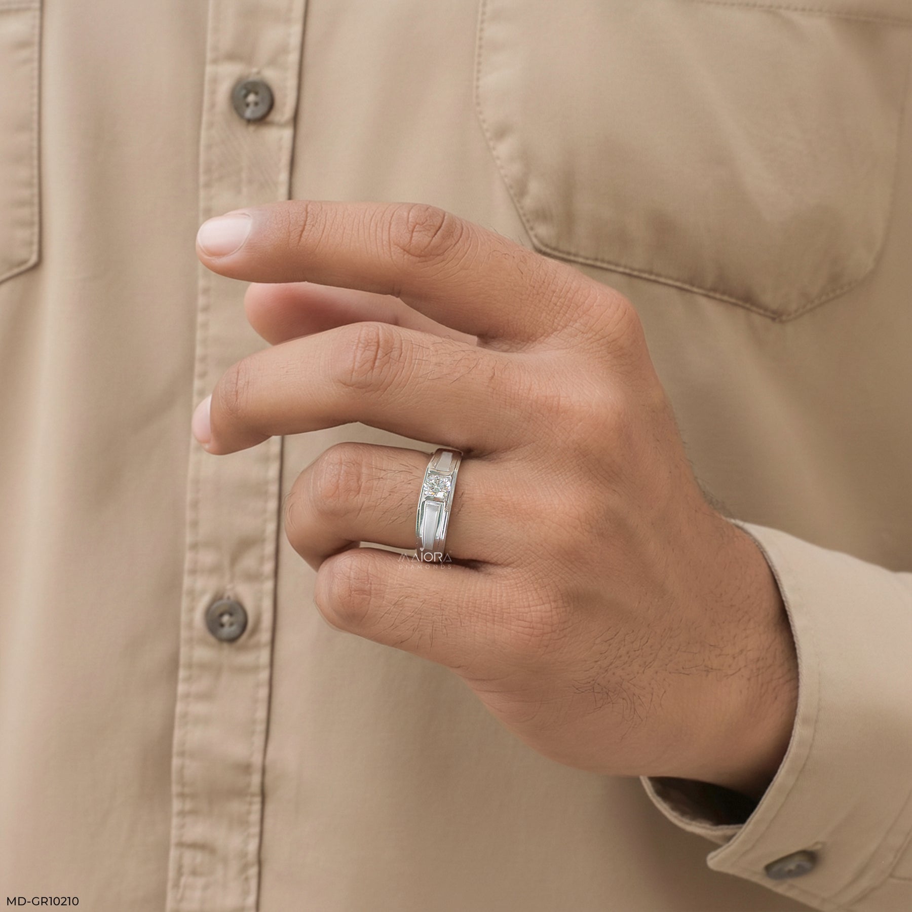 Alluring Crown Diamond Ring 9K White Gold